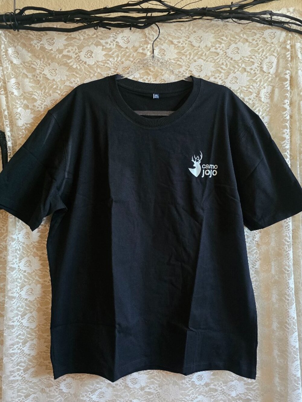 Camojojo Men's Deer Logo Hunting Short Sleeve T-Shirt, Crew Neck,100% Cotton